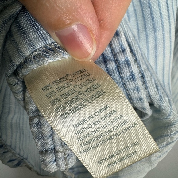 Cloth & Stone pinstripes wash tencell lyocell shirt size small - Picture 5 of 6